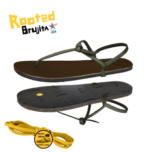 LUNA SANDALS / Minimalist Roots Model / Moss Green - Picture 5 of 6